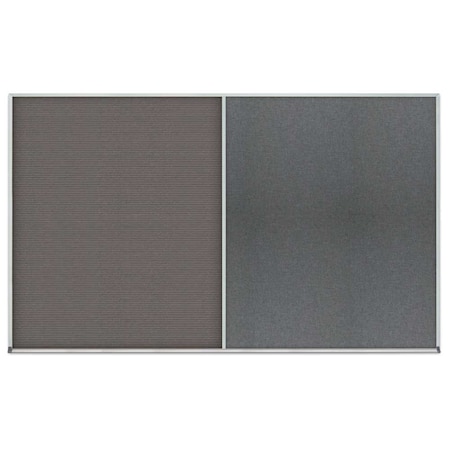United Visual Products Triple Door Radius Corkboard, 72"x48", Bla, UV70055RC-BLACK-CLOUD UV70055RC-BLACK-CLOUD